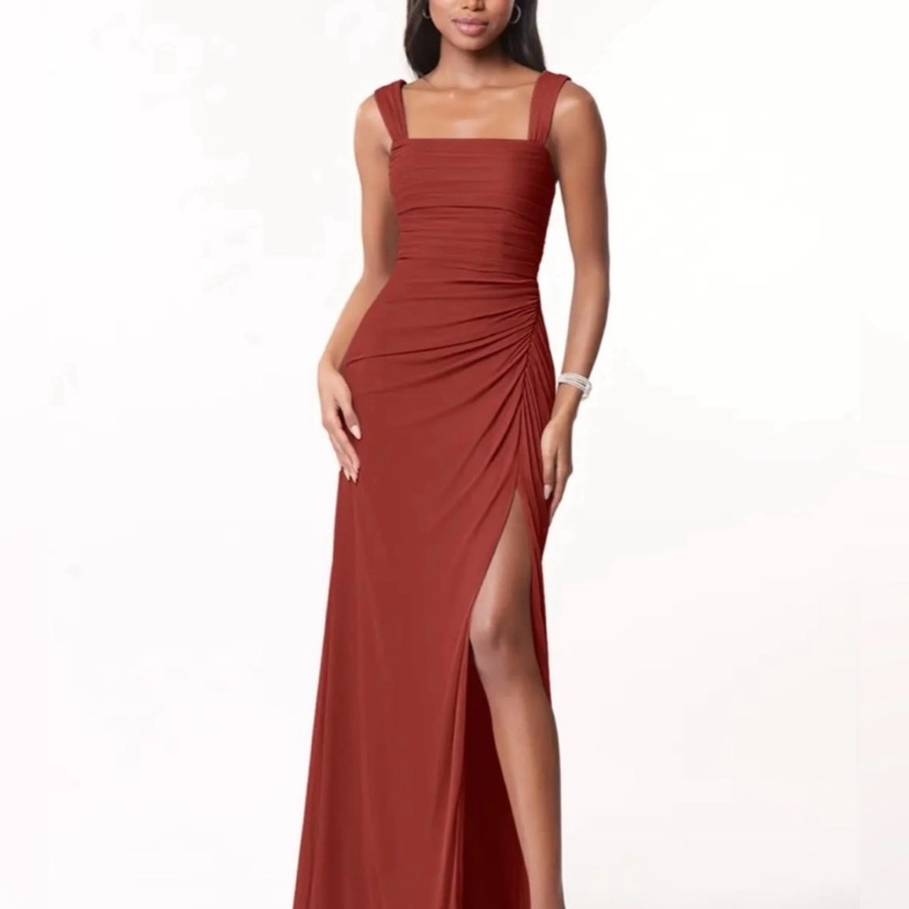 Azazie Terracotta Chiffon Bridesmaid Dress